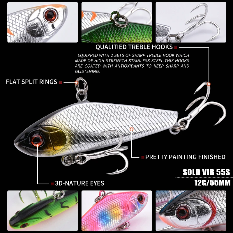 ALLBLUE мини продается опускается на дно Рыболовная Приманка VIB безгубого Crankbait 55 мм