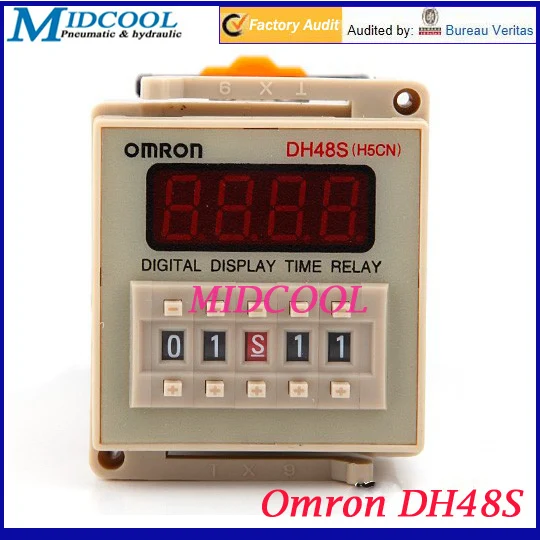 Электронное реле времени Omron DH48S с красной подсветкой 1 дюйма 220 В переменного