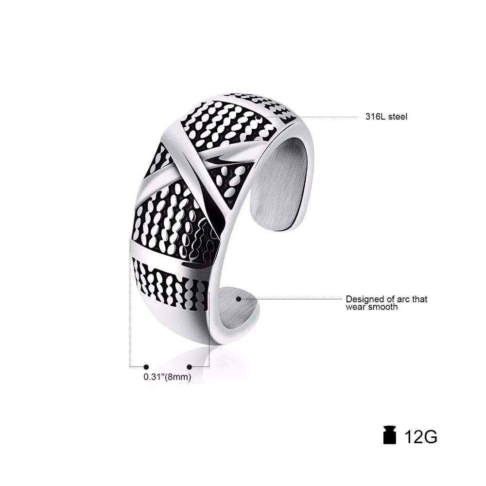 Titanium steel men's ring fashion swagger rock gothic American and European punk.514 | Украшения и аксессуары