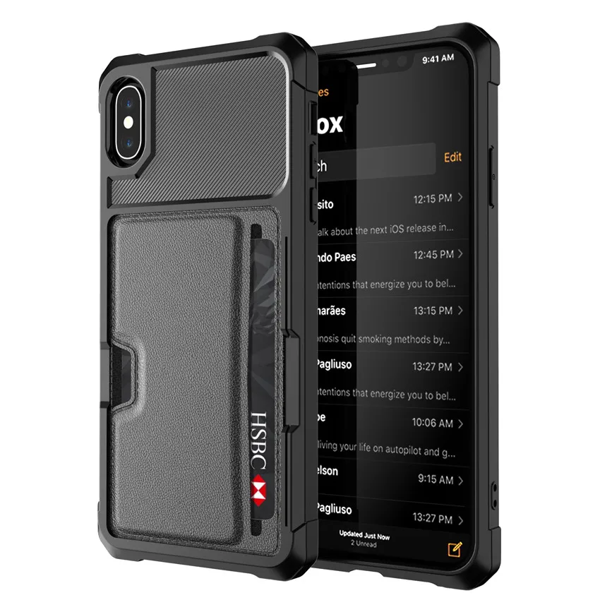 Роскошные кожаные карты бумажник чехол для iPhone Xs Max плюс Xr X 8 7 6 Plus стенд Гибридный Силиконовый Бампер Тонкий мягкая задняя крышка
