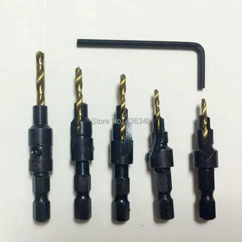 5 шт. Hss шестиугольный хвостовик для деревообработки конический зенкер набор