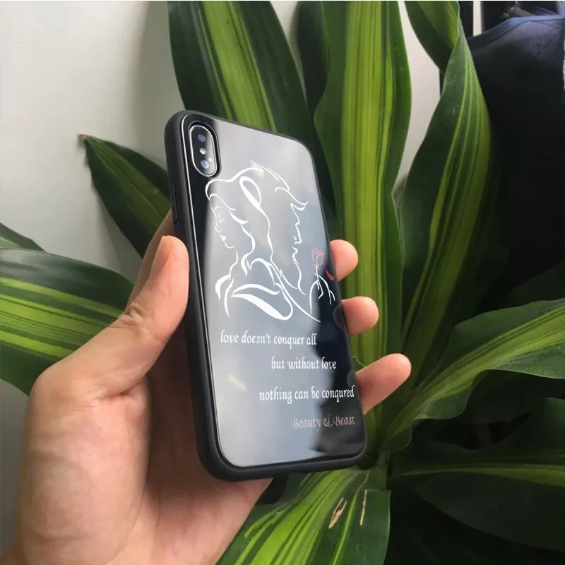 Beauty Beast Rose Princess художественный принт цветной рисунок стеклянный чехол для iPhone X 7 XR