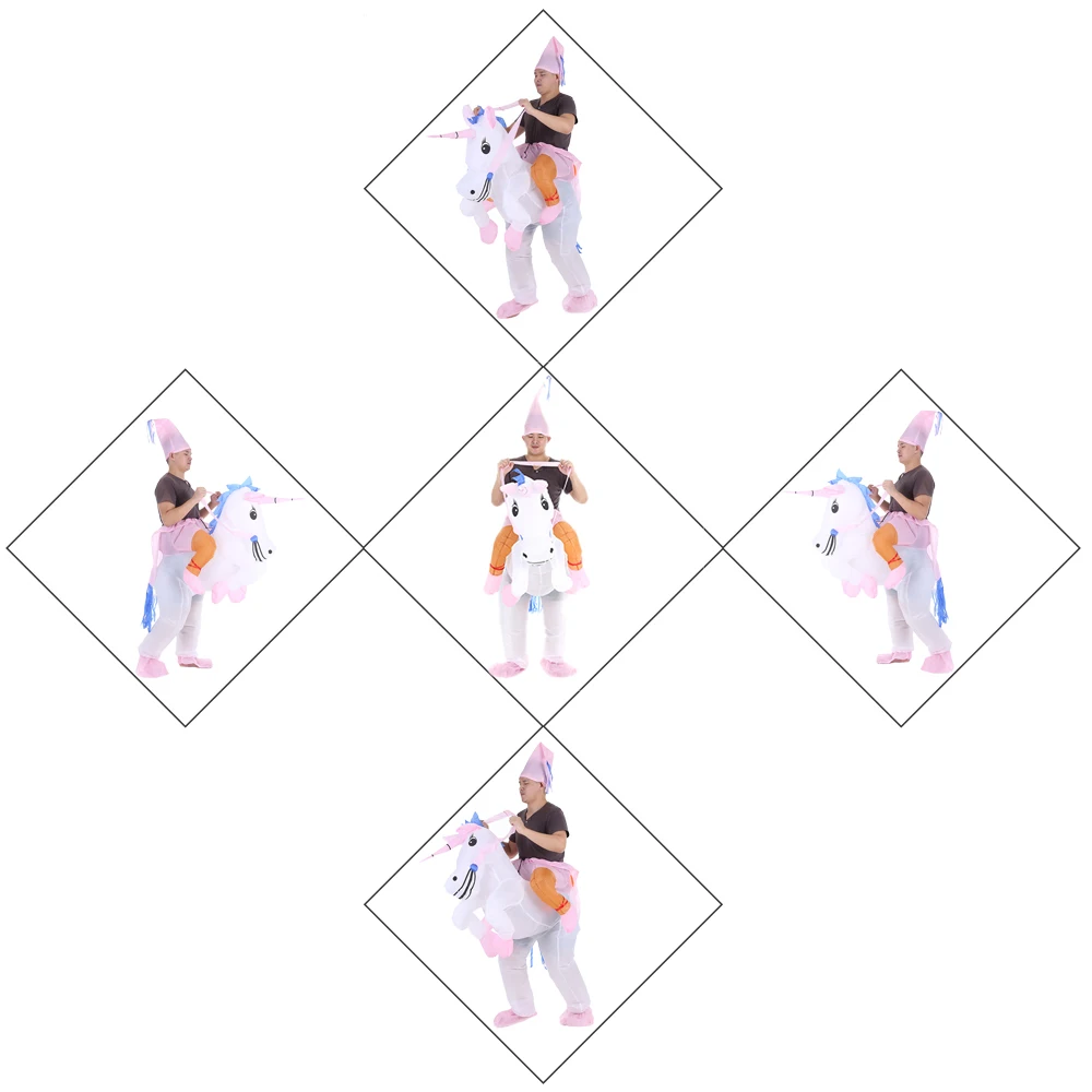 Милый надувной костюм единорога для взрослых вечерние ринки Хэллоуина Пегаса