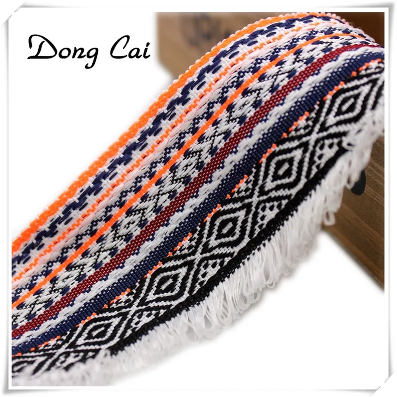 5yards/lot 5CM national tassel jacquard webbing Embroidery Ribbon DIY Handmade Sewing Material Accessories National Style lace | Дом и сад