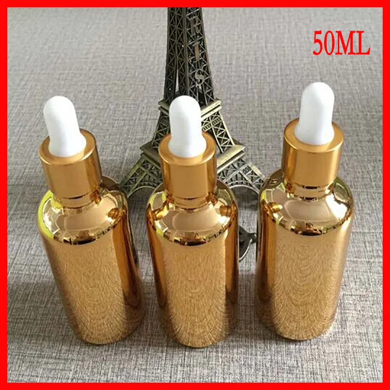 50ml essential oil glass bottle dropper w golden-plated makeup containers small pefume containers perfume atomizer sample bottle