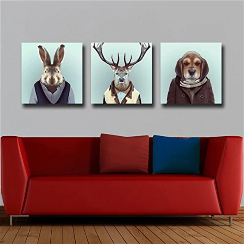 3 Панели без рамки холст фотопечать картины с изображением мистера Рабита Лось и