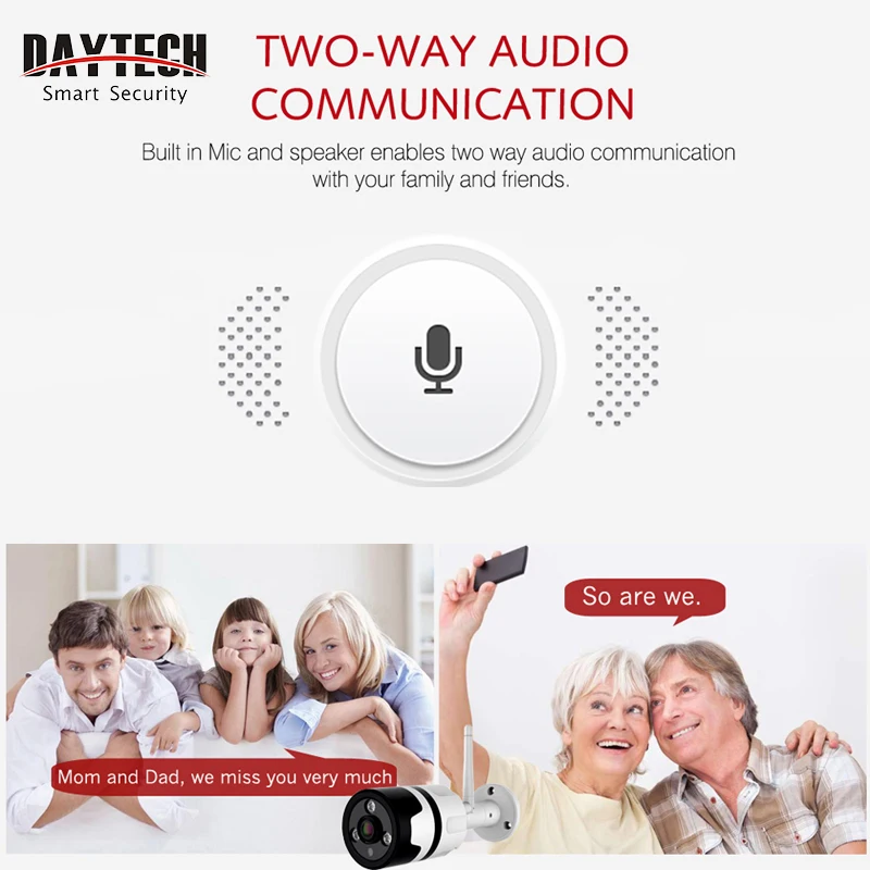 DAYTECH Wi Fi IP Камера 2MP Беспроводной Камеры видеонаблюдения CCTV двухстороннее аудио