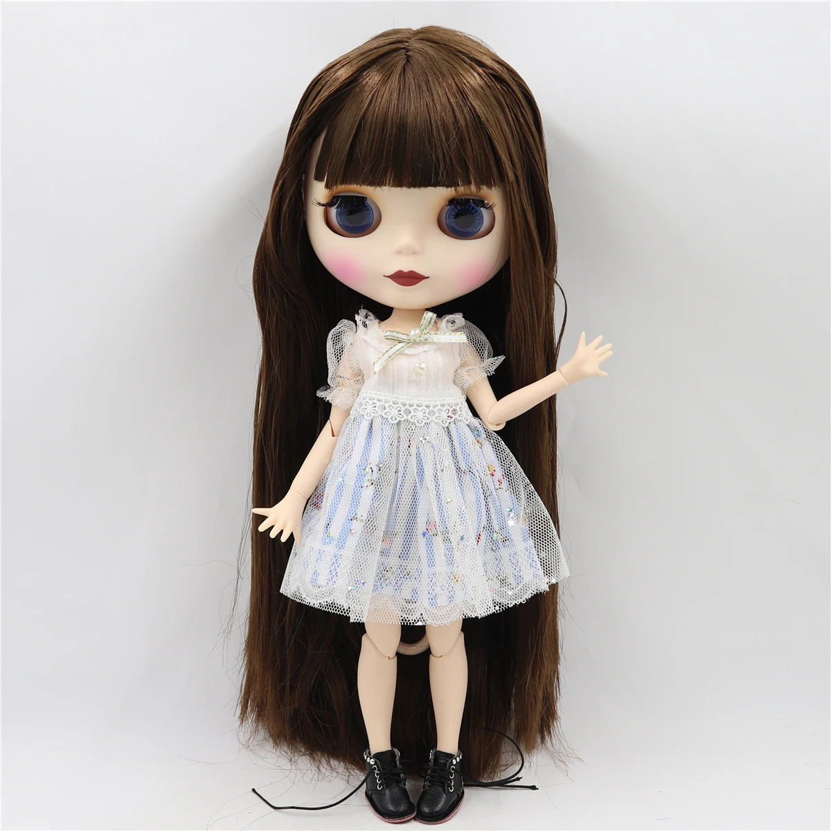 

ICY DBS Blyth doll 1/6 bjd joint body straight hair brown hair 30cm white skin matte face tan skin shiny face toy Girls gift