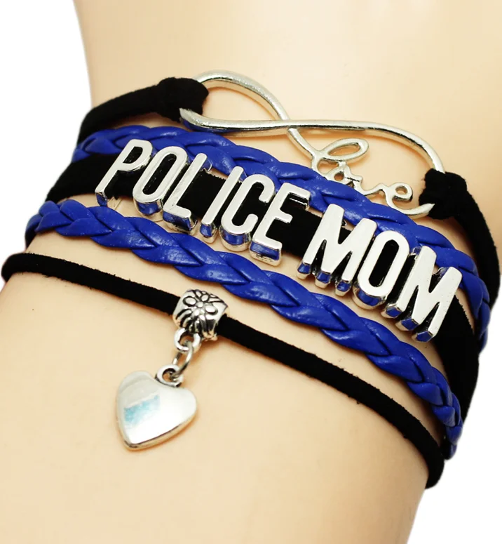 Прямая поставка модный браслет Бесконечность любовь PoliceMom Отдел подарок для