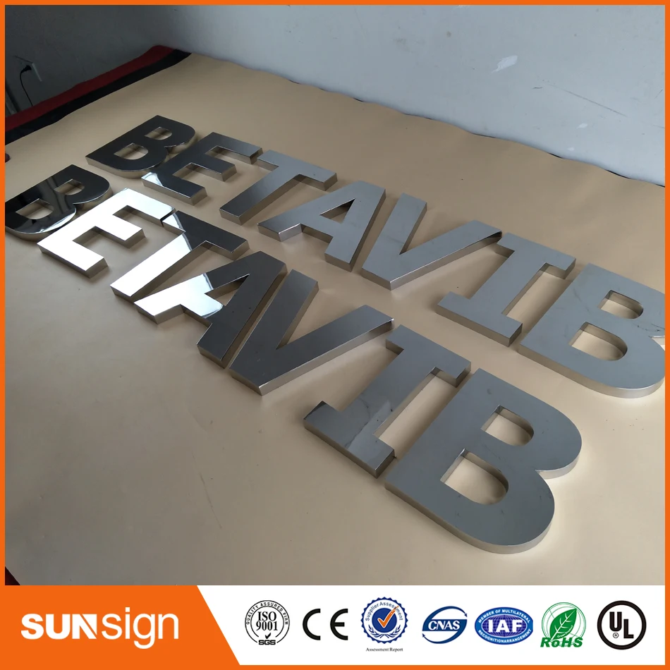 Customized factory outlet panited 3d stainless steel letters