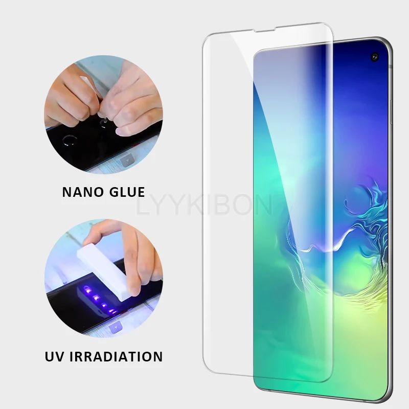 УФ закаленное Стекло для samsung Note 9 8 S6 S7 край 5D полный жидкий клей Экран протектор для samsung Galaxy S10 S9 S8 рlus lite
