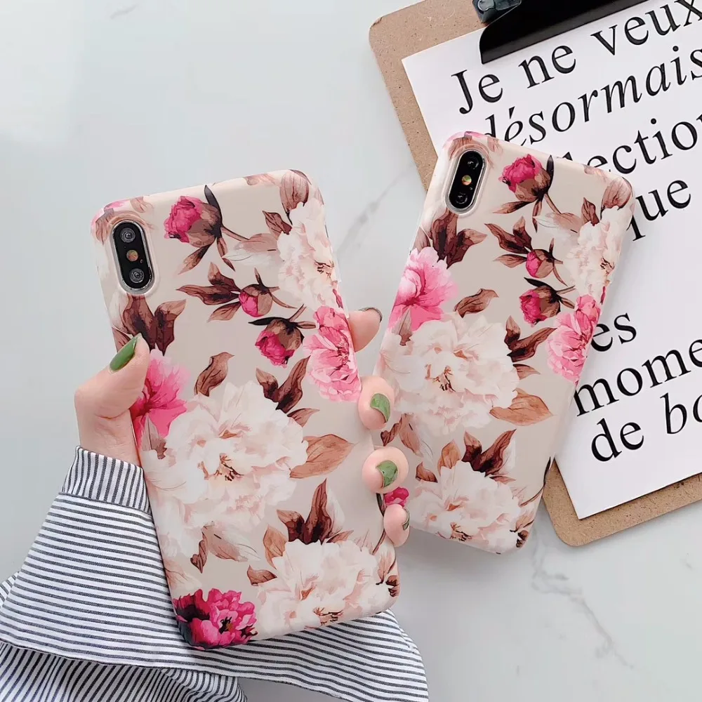 Retro flower Total package side Very soft TPU and ultrathin For iphone 6 plus 7 8 7P 8P X XS Max XR Phone Case |