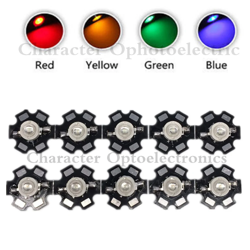 

10PCS 3W High Power LED Chip Light White Red Blue Green IR 850nm 940nm light-emitting diode