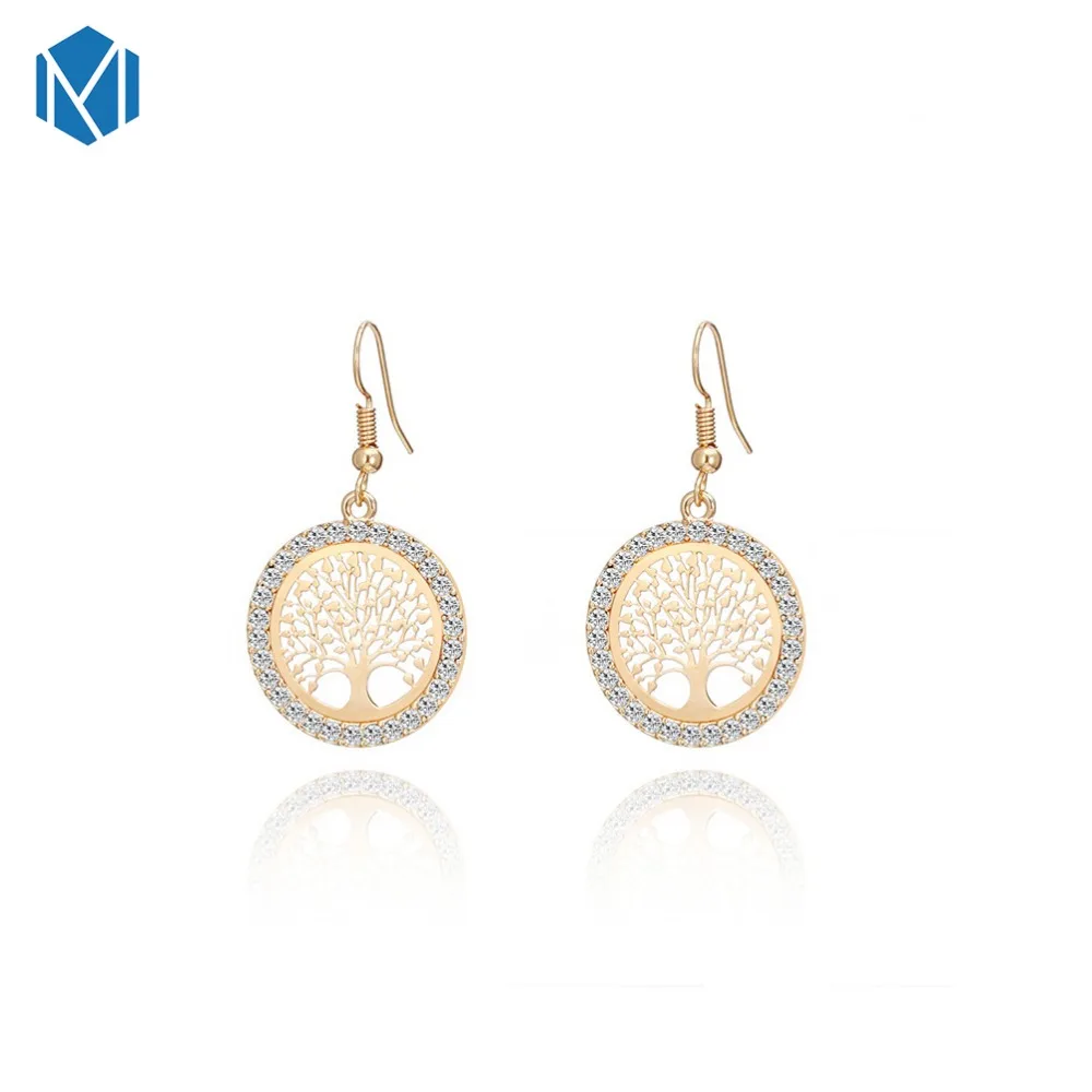 Лидер продаж женское ожерелье с деревом жизни круглое длинное серебряная