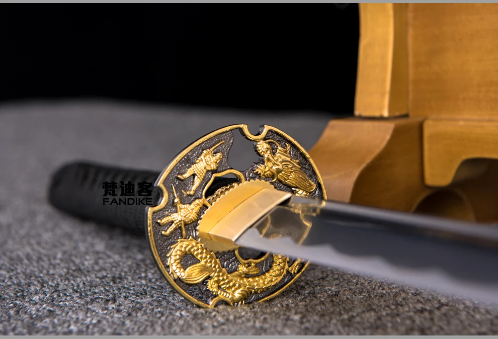 

CARBON STEEL STRAIGHT SAYA JAPANESE SAMURAI SWORD FULL TANG BLADE SHARP Japanese Katana Samurai Sword Carbon Steel Blade Tsuba