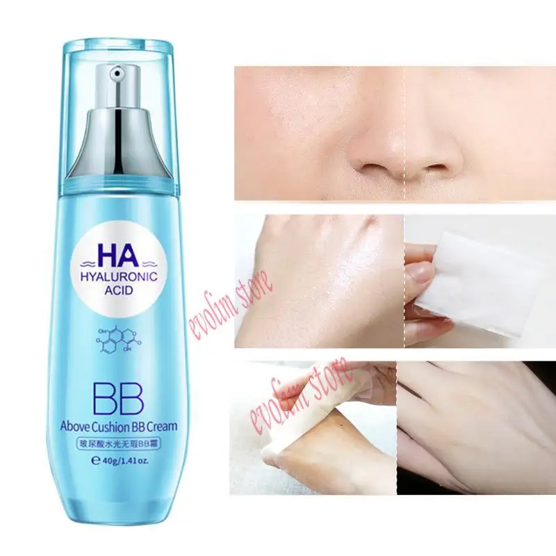 Face Makeup Light BB Cream Breathable Base Foundation Hyaluronic Acid Cover Pores Blemish Waterproof Brightening |