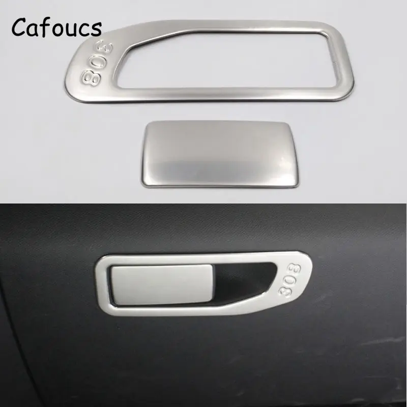 

Cafoucs Staniless Steel Car Glove Box Storage Box Handle Frame Trim Sticker For Peugeot 308 2016 2017 Parts