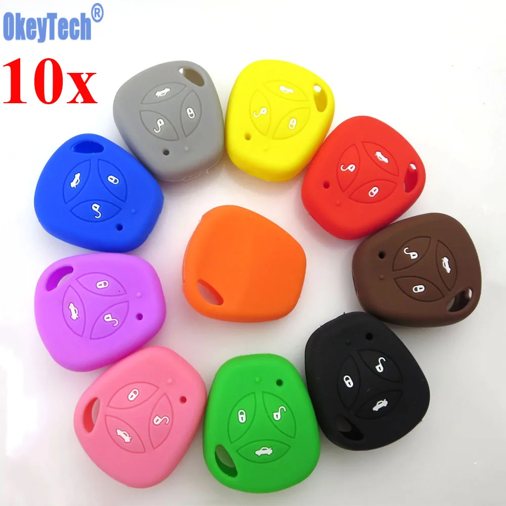 Силиконовый Автомобильный Брелок чехол для дистанционного ключа OkeyTech 10 шт./лот