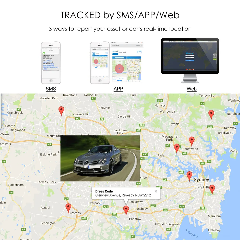 Автомобильный GPS трекер 3G водонепроницаемый локатор с уровнем защиты IPX5 функцией