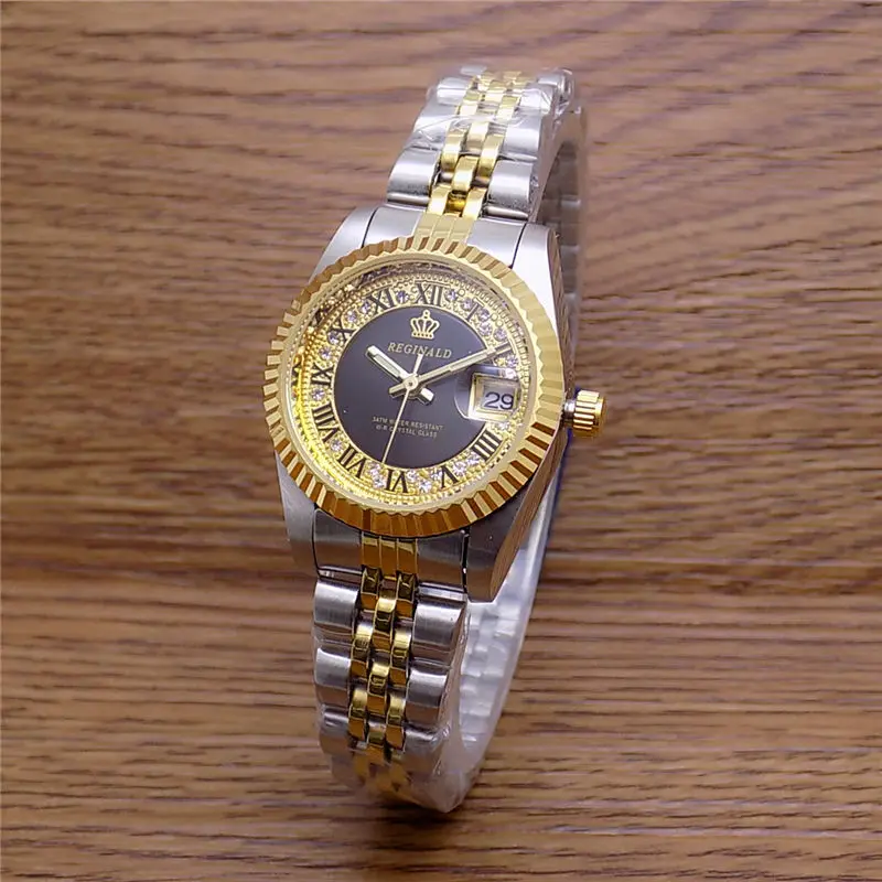 Модные Классические кварцевые часы бренда Reginald Datejust мужские винтажные