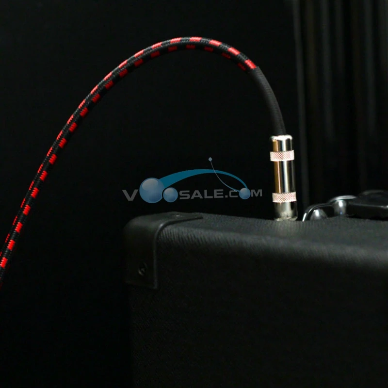 3M Black and Red Gridlines Guitar Cable Bass Electric Noise Reduction Line Connector PVC Woven Net Good Quality | Спорт и
