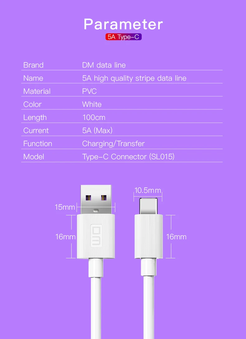 DM 1 кабель для быстрой зарядки USB C type C 5A для huawei Lite Pro usb зарядный кабель для huawei P20