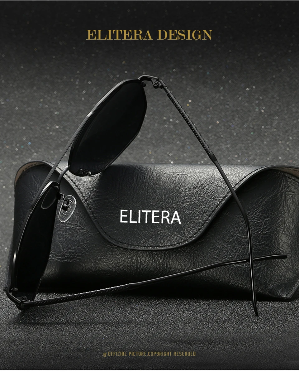 ELITERA Модные солнцезащитные очки для мужчин Поляризованные солнцезащитные очки для мужчин вождения зеркала Покрытие Солнцезащитные очки из сплава мужские солнцезащитные очки UV400