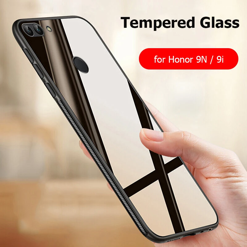 Чехол для Huawei Honor 9N роскошный тонкий глянцевый закаленное стекло силиконовая