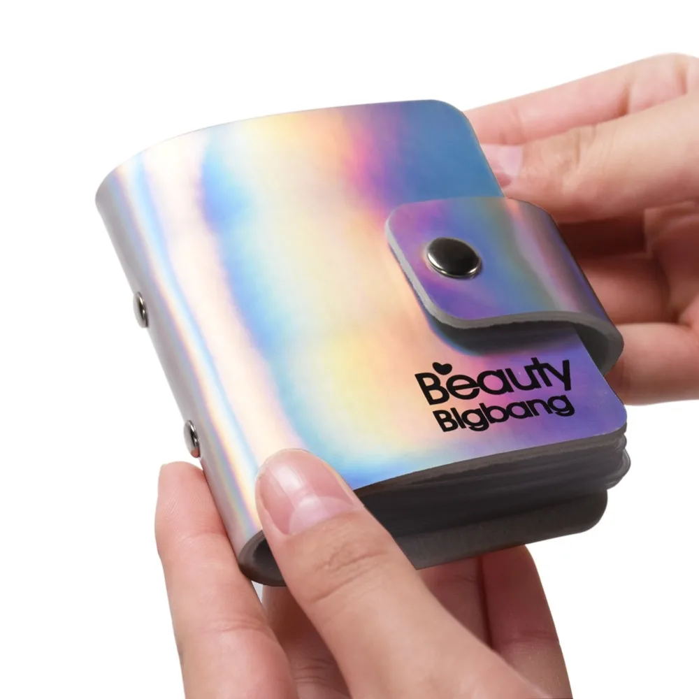 BeautyBigBang 2 шт. чехол для штамповки ногтей шаблон сумка радужные квадратные