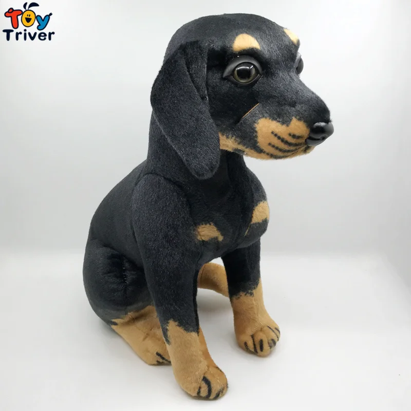 kawaii Plush Simulation Black Dog Puppy Toys Stuffed Animal Doll Kids Baby Children Birthday Gift Present Home Shop Decor | Игрушки и