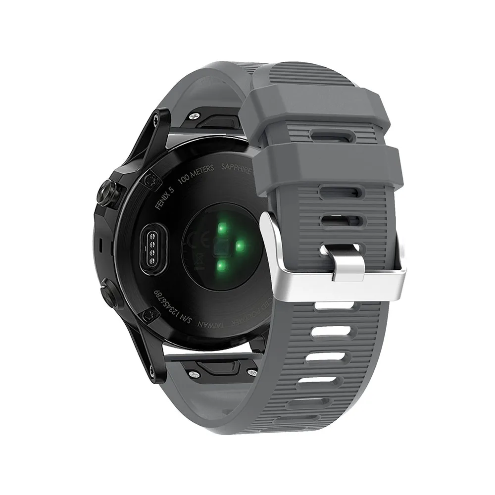Серый Силиконовый ремешок для наручных часов Quick Release easy fit для Garmin Fenix 5X/5 Xplus/Fenix 3 3HR Замена 26 мм спортивный модный ремешок для часов - Цвет: Серый
