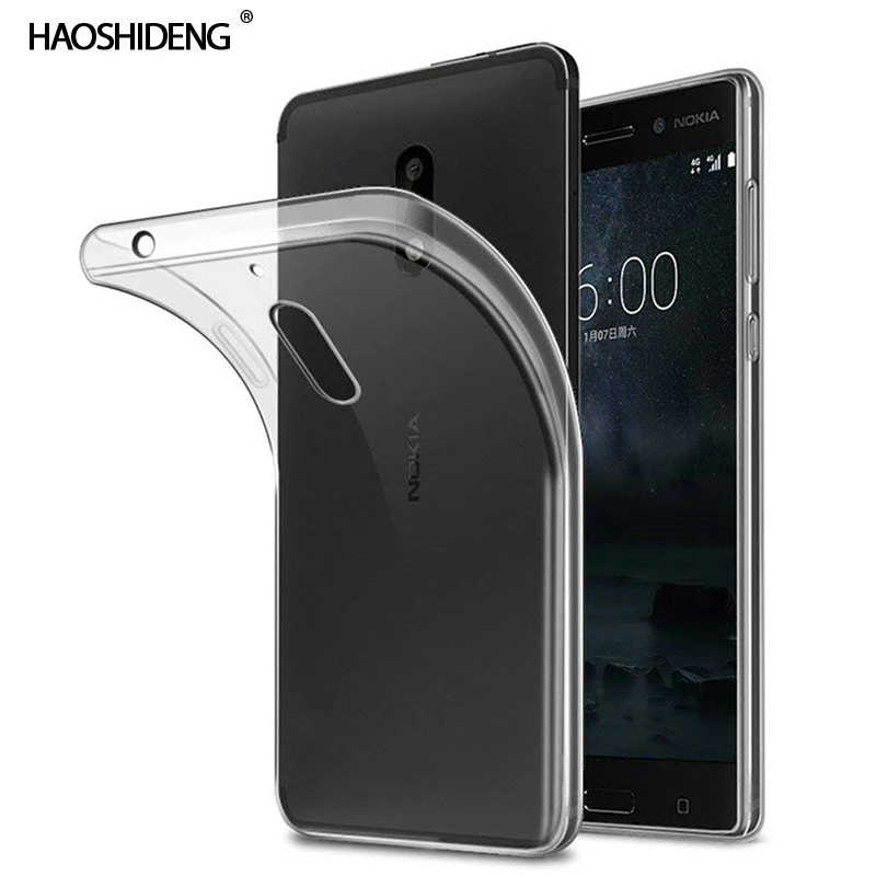 Чехол для Nokia 6 TPU Силиконовый прочный прозрачный мягкий чехол защитный на заднюю