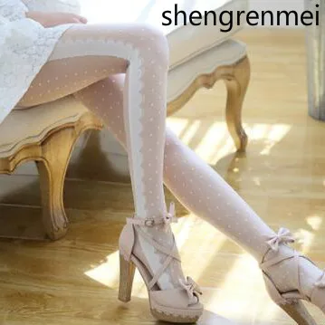 Shengrenmei, сексуальные женские прозрачные колготки, милые чулки, летние тонкие, белые, черные, с кружевным узором, чулки, Прямая поставка