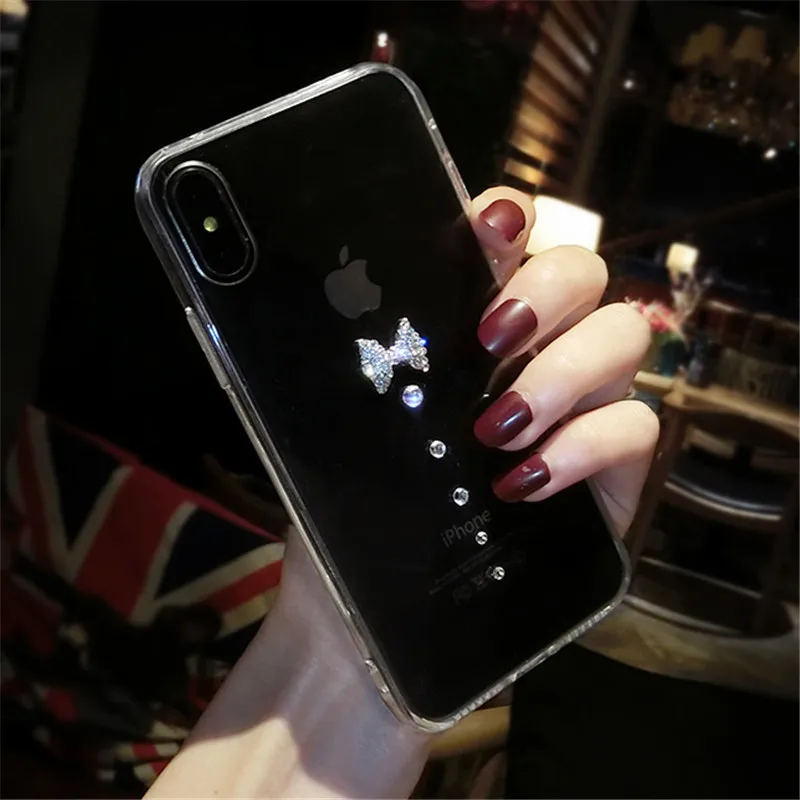 Для iPhone X XS MAX XR Чехол 3D блестящий блеск сверкающий кристаллический алмазный прозрачный защитный чехол 5 5S 6 6S 7 8 ПЛЮС на.