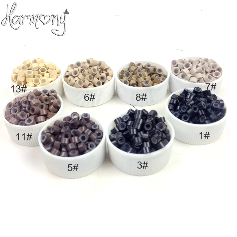

5000pcs 5.0x3.0x3.0mm Silicone Micro Rings/Links/Beads/ Tools For All Kinds Hair Extensions tool