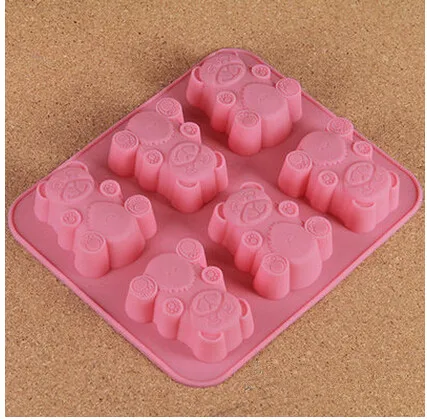 6 отверстий плюшевый мишка мышь силиконовые формы для маффинов кекс Пан мыло NO.: