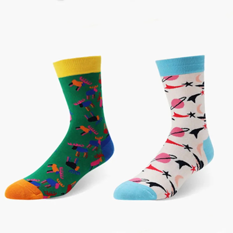 

[WPLOIKJD]Creative Wedding Hip Hop Street Happy Socks Harajuku Business Skateboard Skarpetki Men Socks Unisex Crew Meias Hombre