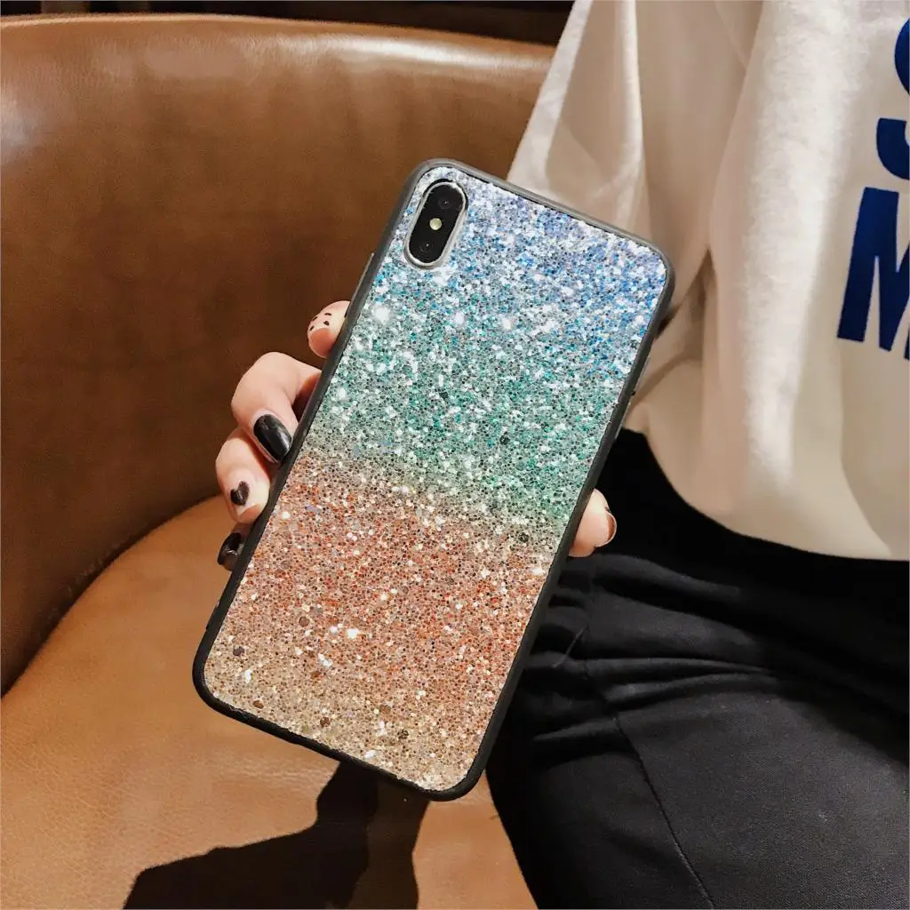 Роскошный блестящий чехол в градиентном для Huawei Y7 Prime Y9 2019 2018 Honor 8X 8C 7C 10 Lite 7X P30 Pro