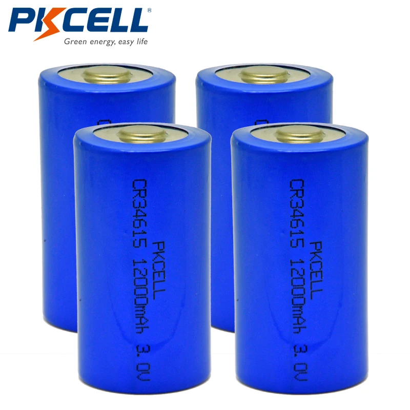 

Promotion- 4pcs PKCELL CR34615 Li-MnO2 Battery 3V 12000mAh CR 34615 D Size Non-Rechargeable Lithium Batteries