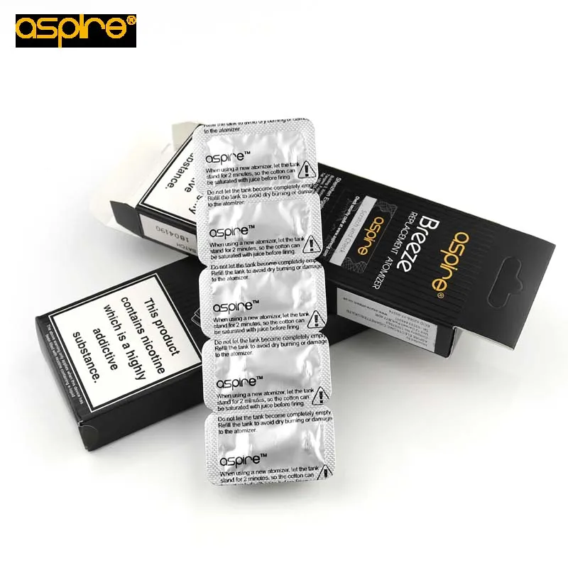 5 шт. 10 Aspire Breeze катушки с головкой 0.6ohm 1.2ohm Бриз U техническая катушка для E Cig 2 Vape