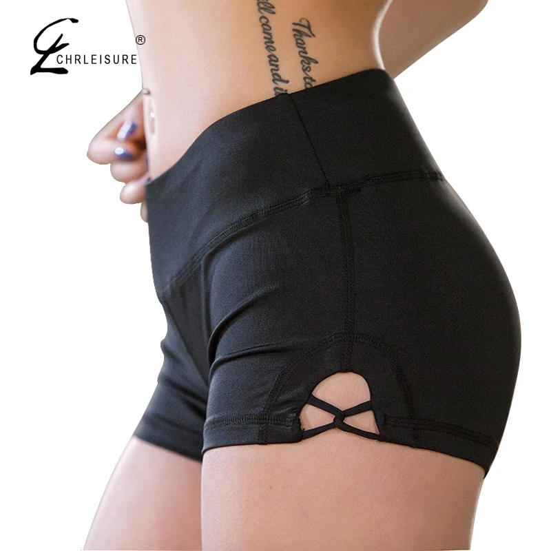 CHLEISURE SL 3 Цвета Лето Push Up Твердые Женщины Шорты Повседневная Тренировки Черный