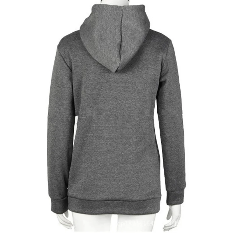 Люблю серый Письмо печати с длинным рукавом плюс Размеры Свободные толстовки Для