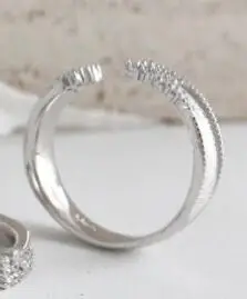 SHANICE, роскошный бренд, S925 Стерлинговое Серебро, Открытое кольцо, дизайнерское, полная звезда, микро инкрустированное кубическим цирконием, кольцо для открытия, хорошее ювелирное изделие, подарок - Цвет основного камня: 4.6mm silver