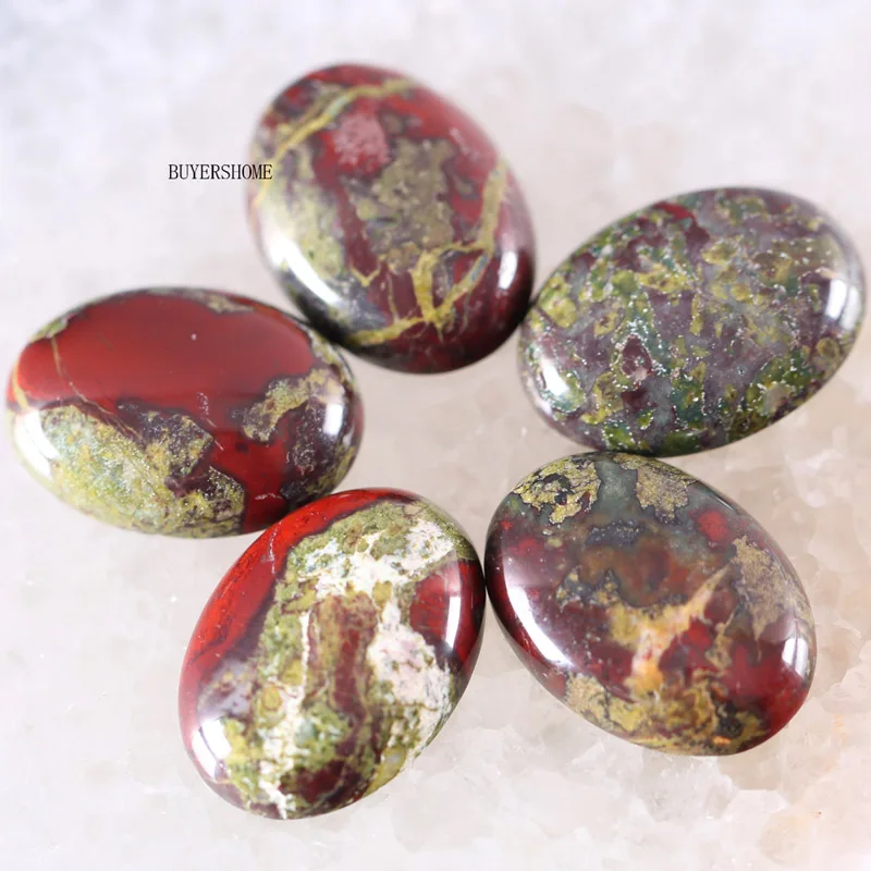 Dragon Blood Stone 18x25 мм овальный кабошон 5 шт. натуральный камень бисер для изготовления ожерелья браслет серьги Сердолик Лабрадорит Lapis Howlite - Цвет: Dragon Blood Stone