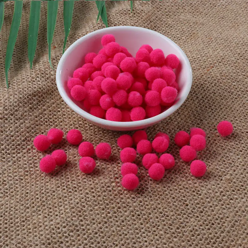 Issequins 8 мм 10 мм помпон мягкий пушистый помпон плюшевый поделки DIY помпоны шар пушистый ручной работы Домашний Декор швейные принадлежности - Цвет: 14 Rose