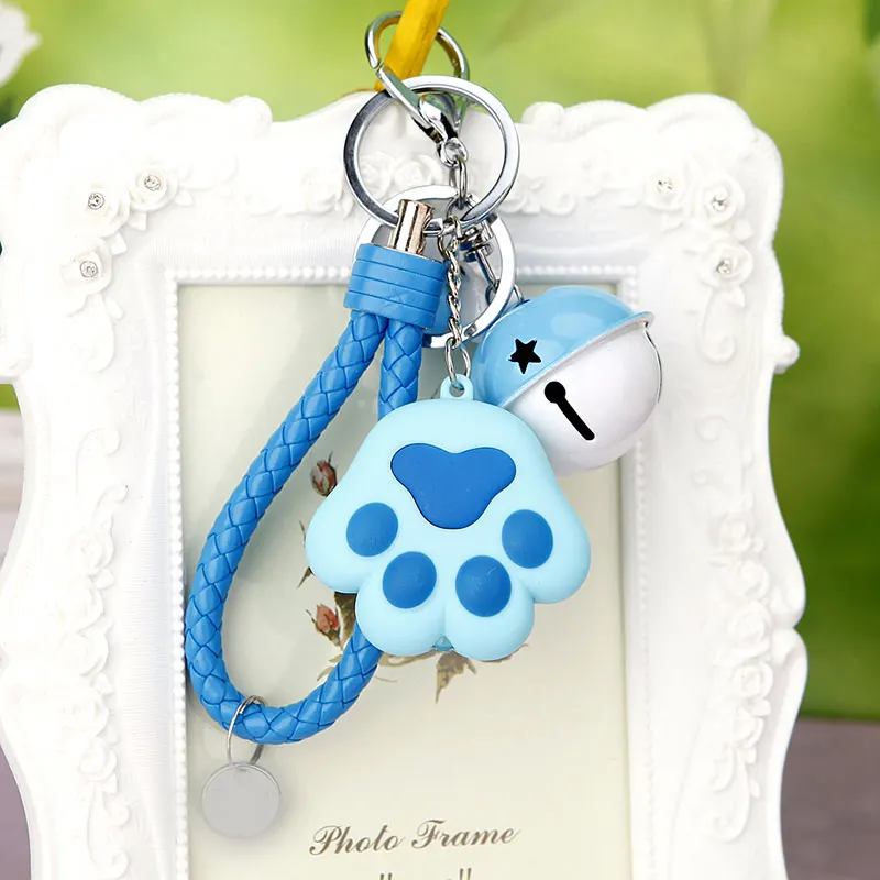 Симпатичная кошачья лапа светодиодные фонари звуковые брелки кошачий Мяу