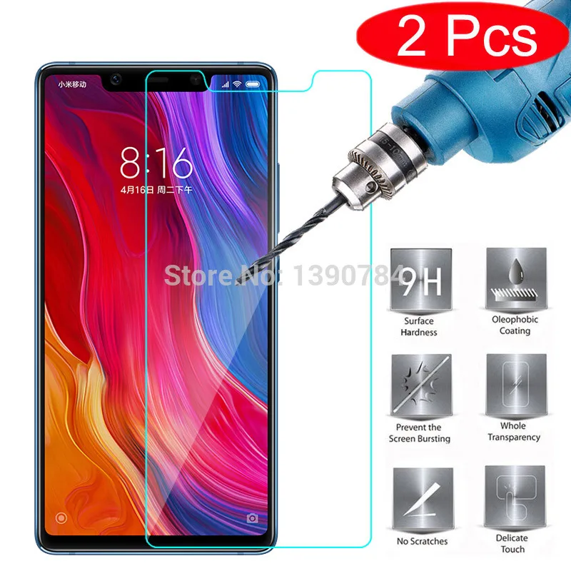 2 шт. 2.5D закаленное Стекло для Xiaomi mi 8 SE x S 6X A2 Lite Экран протектор спортивной камеры