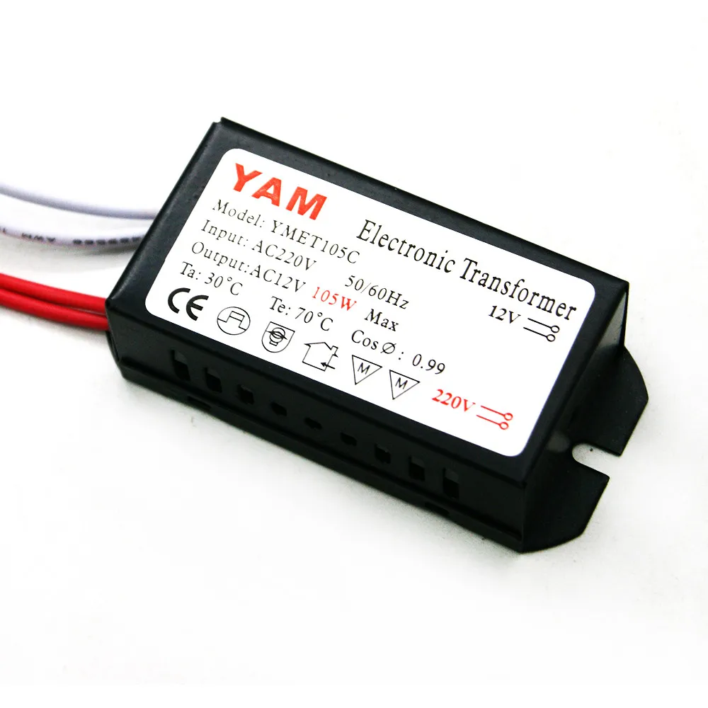 YAM 60 Вт 80 Вт 105 Вт 120 Вт 160 Вт 180 Вт 200 Вт 250 Вт AC220V к AC12V электронный трансформатор для G4 кварцевая лампа галогенная лампа хрустальная лампа - Цвет: 105W