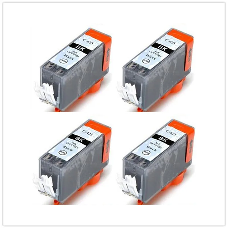 [Hisaint] 4 PK Черный чернильный картридж для принтера Canon 425 PGI Pixma MG5140 MG6240 MG8240 MX714 MX884Ink