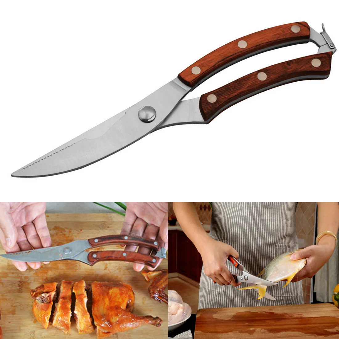 255 мм нержавеющая сталь птица кухня курица ножницы для костей с безопасным замком